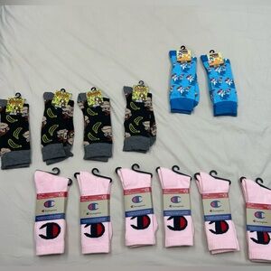 Champion, Donkey Kong, Sonic Crew Socks with Pattern print NEW